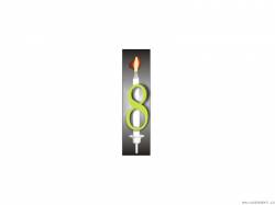 Tortenkerze reflektierende Zahl 8