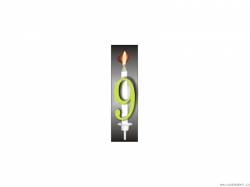 Tortenkerze reflektierendes Zahl 9