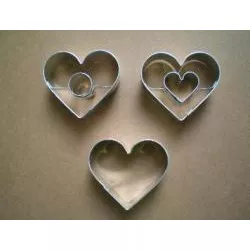 Ausstecher-Set dreier Herzen klein 4 cm