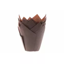 Braune Papier-Muffinförmchen Tulpen 200 Stück