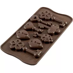 Silikonform für Schokoladen-Schlüssel