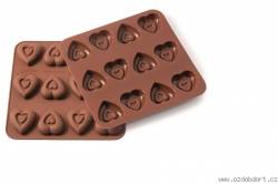 Silikonform für Schokoladen – Herzen mit Relief von Herzen