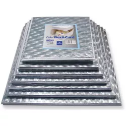 Silberfarbene Platine quadratisch + Tortenkasten mit Deckel