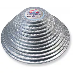 Silberfarbene Kuchenunterlage - Kreis