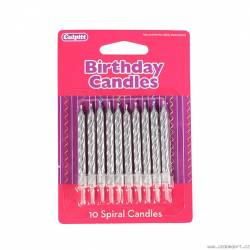 Culpitt Kerzen silberfarben 10 Stück