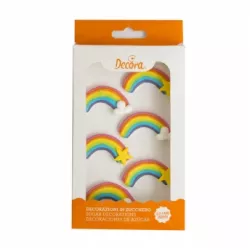 Zuckerdeinleger für Kuchen bunte Regenbogen 6 Stück