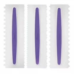 3 Stück Icing Comb Kuchenspachtel/Backspachteln 22,8 x 7,6 cm