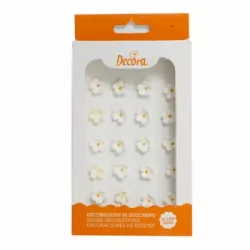 30 Zuckerdekorationen kleine Blumen weiße