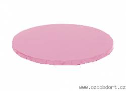 Runde Kuchenunterlage, rosa, 25x1,2 cm