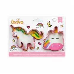 Bunter Einhorn Plätzchen-Ausstecher-Set 2 Stück