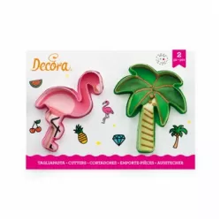 Flamingo und Palmen-Plätzchen-Ausstecher-Set 2 Stück