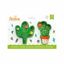Kaktus-Kunststoff-Ausstechform-Set, 2 Stk., 7 × 9 cm