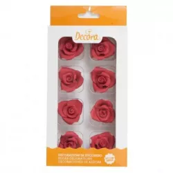 Rote Zuckerrosen 8 Stück