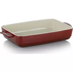 Auflaufform MALIN, Keramik, rot, 22x37,5x7 cm
