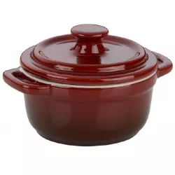 Backblech MALIN inkl. Deckel, Keramik, rot, Ø10 cm x H8 cm