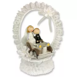 Hochzeitsfigur für Torte 1 Stück Hochzeit im Auto 220 mm