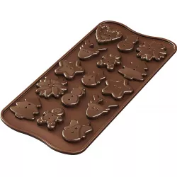 Silikonform für Schokolade – Weihnachtsknöpfe