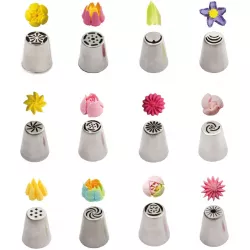 Satz von 12 Blütenverzierungs-Endstücken