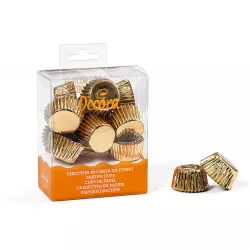 Pralinen- bzw. Bonbonförmchen goldfarben 27x17mm