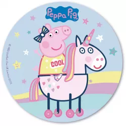 Essbares Papier Schwein Pepa und Einhorn 20 cm