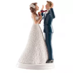 Hochzeitsfigur auf der Torte 20 cm, an der Krawatte festgezogen