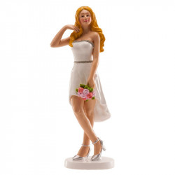 Hochzeitsfigur für Torte 16 cm alleinstehende Frau