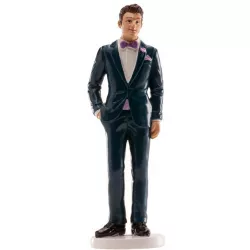Brautfigur für Kuchen 16 cm eigenständiger junger Mann