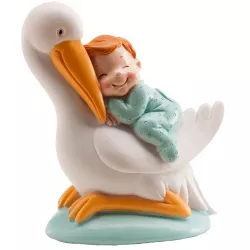 Tortenfigur: Junge mit Storch