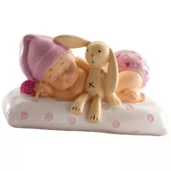 Figur auf der Torte schlafendes Mädchenbaby