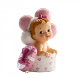 Tortenfigur Baby Mädchen 10,5 cm in Box verpackt