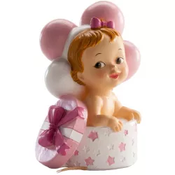 Tortenfigur Baby Mädchen 10,5 cm in Box verpackt