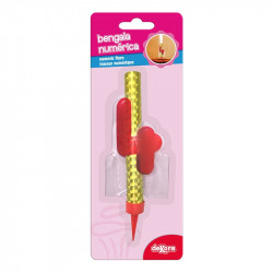 Kuchen-Feuerwerk mit der Zahl 4