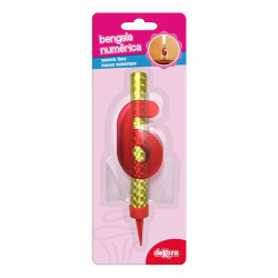 Kuchen-Je mərzi? Wait. 
Dortová fontána s číslem 6  ->  Torte Fontäne mit der Zahl 6