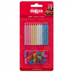 Geburtstagskerzen mit Streichhölzern bunte 24 Stück