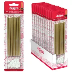 Goldene Kuchenkerzen mit Streichholz 13cm 16 Stück