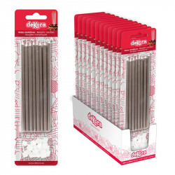 Silberne Geburtstagskerzen mit Streichschein 13 cm, 16 Stück