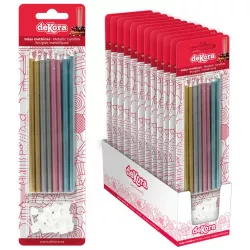 Bunte Kuchenkerzen mit Streichholzbriefchen 13 cm, 8 Stück