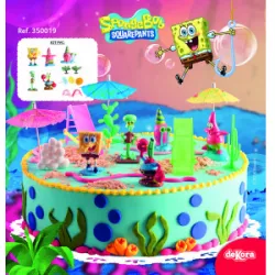 Figur auf der Torte SpongeBob ganzes Stadtzentrum