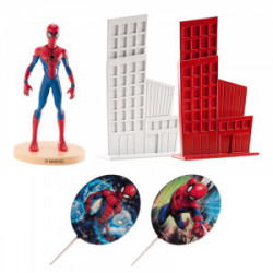 Figur auf der Torte Spiderman und die Stadt