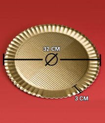 Girsas Kuchenunterlage 30 cm goldfarben verziert