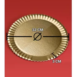 Girsas Kuchenunterlage 30 cm goldfarben verziert