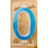 große blaue Kerze Nummer 0 6461