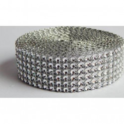 Diamantband Kunststoff silberfarben (3 cm x 4,57 m) 5126
