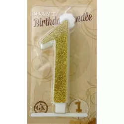Große goldene Kerze Nummer 1 6432
