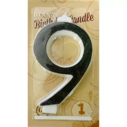 Große schwarze Kerze Nummer 9 6450