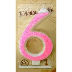 Große rosa Kerze Nummer 6 6457