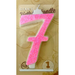 Große rosa Kerze Nummer 7 6458