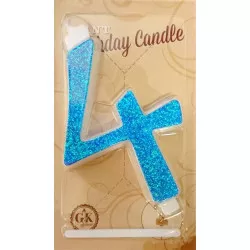 große blaue Kerze Nummer 4 6465