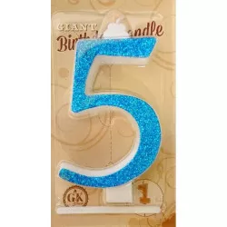 große blaue Kerze Nummer 5 6466