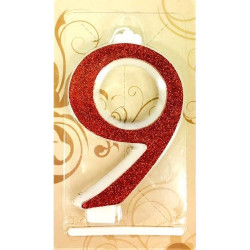 Große rote Kerze Nummer 9 6537